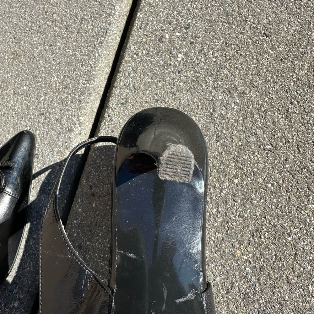 Ralph Lauren Leather Bow Sling Back Kitten Heels - Picture 11 of 12